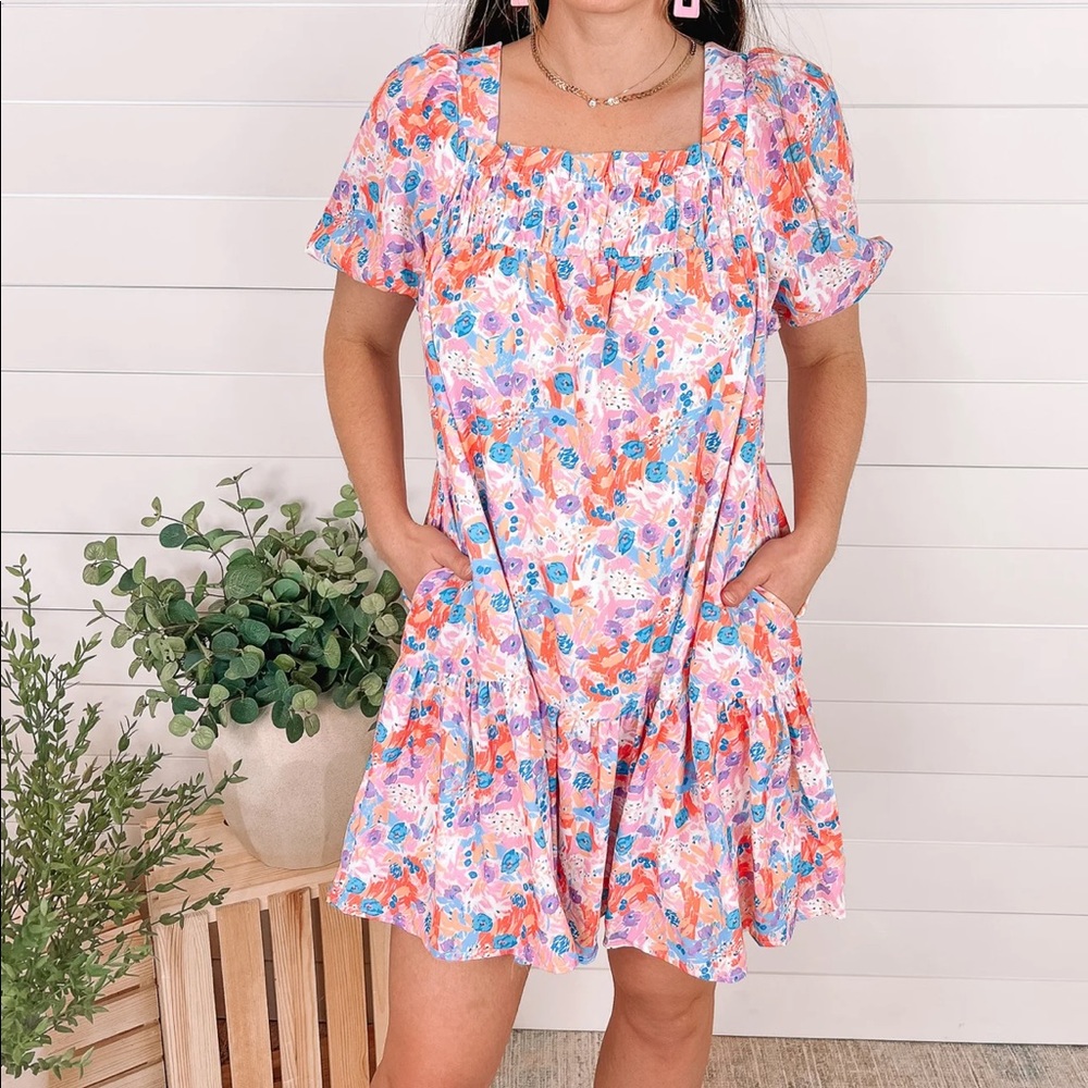 Floral Puff Sleeve Dress